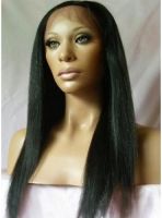 16&quot; Silky Straight Black Full Lace Human Hair Wig