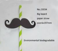 Biodegradable eco-friendly paper straw , printed, theme products for party and festival