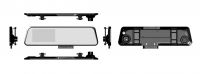 Low cost good quality dual camera rearview mirror car dvr, white mirror or blue mirror is available for you