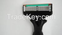 Color Blace handle with 5 blades Shaving Stainless Steel Razor For man