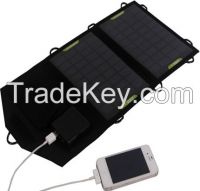 7w outdoor folding solar charger for mobile phone/tablet pc etc.