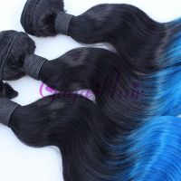 Queens Weft Hair Brazilian Virgin Hair Body Wave 3 bundles 14&#039;&#039;-28&#039;&#039; Mixed Length Ombre Hair Weaves 1b/blue/purple Free Ship