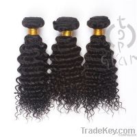 Top quality Indian virgin human hair, fashion kinky curly hair weft