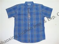 men&#039;s cotton yarn dyed check short sleeve shirts