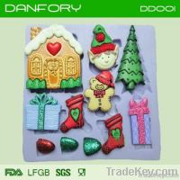 Christmas silicone mould/ cake decoration mould/ chocolate silicone mo