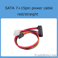 SATA 7+15pin straight power cable