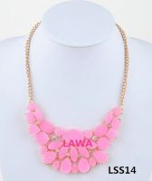 2015 Wholesale  Fashion lady handmade pink necklace LSS14