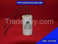 RUNNING CAPACITOR 8UF 450VAC WIRES