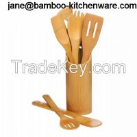 Bamboo Wood Kitchen utensil holder 6 Piece Set From China