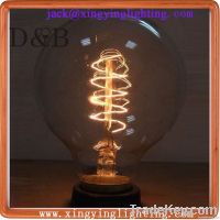 G80 spiral squirrel cage  edison lamp Vintage Antique Bulb-filament