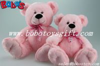 Pink Plush Stuffed Toy Sitting Soft Teddy Bears With Ribbon From China