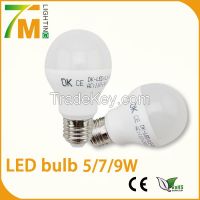 Aluminum+PC LED bulb 5/7/9W A60 bulb with IC driver