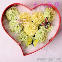 High Quality handmade green carnation soap flowers gift box to Mother'