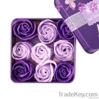 2014 creative craft rose flower gift collocate candy tin box