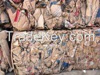 Kraft paper wastes in bales