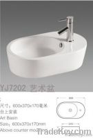 Bathroom ceramic washing basin, thin edge of basin, featheredge basin