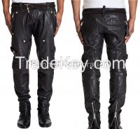 GOTHIC STYLE BLACK LEATHER SKINNY PANT