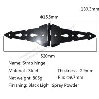 10 inch Black Powder Steel Strap Hinge From China