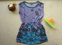 Children stock wholesale baby girl's cotton floral dress skirts