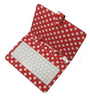 7 inches tablet keyboard with dot design leather case