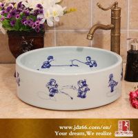 Jingdezhen high quality famille rose washing small ceramic basin  