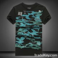 Men's big yards camouflage round collar short sleeve T-shirt in summer