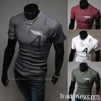 Men&#039;s fashion printing round collar short sleeve T-shirt