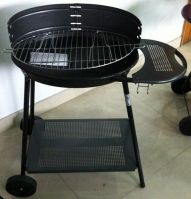 Charcoal BBQ Grill with storage shelf