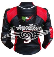 Aprilla Black Racing motorcycle leather jacket