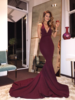 2017 Fashion sexy backless bodycon catwalk off-shoulder V neck expose-the-breast Back cross straps gown