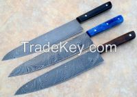 Classic Damascus Chef Knife 3 Pieces