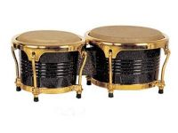 Latin Bongos Black Wood Finish