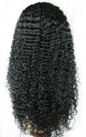 100% real human hair 16''-24'' natural color kinky curl Brazilian virgin hair full lace wig for beauty