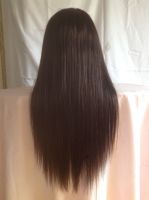100% real human hair 16''-24'' natural color natural straight Brazilian virgin hair full lace wig for beauty