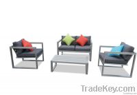 Outdoor furniture brushed aluminum  patio sofa and table set