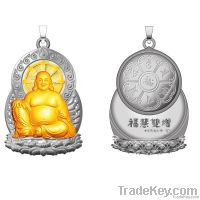 ZINC ALLOY MODE The Buddha Pendant with dharma chakra eternal rotating