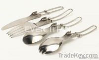 Foldable Titanium Flatware Set(spoon, fork, knife)