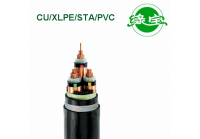 3.6/6KV copper conductor XLPE insulated steel tape armored power cable