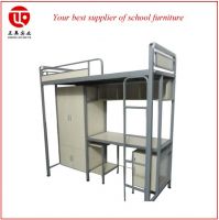 No Screws Twin Queen Metal Bunk Beds with Study Desk and Cabinet