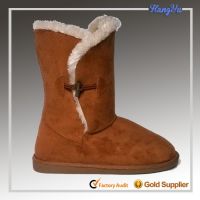one buckle faux suede boots for women