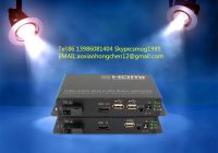 KVM fiber optic extender，KVM switch for HDMI&amp;amp;USB&amp;amp;IR signals transmission over 1 fiber to 100KM for remote video conferencing
