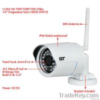 GT View 1.0 Megapixel HD Network Mini Wifi IR-Bullet IP Camera