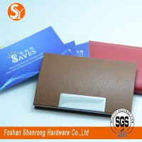 hot selling promotional metal and leather card holder card case