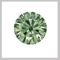 Green Round Cut Moissanite