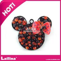 Fashion 48mm rhinestone minnie mouse chunky necklace pendant