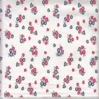 Flower Printed Corduroy Cotton Fabric 16x20 / 134x44