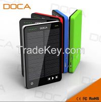 DOCA D595 10000mah External Solar Power Bank with MP3 Function From China