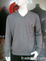 men's long sleeve plain pullover sweater