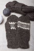 Woolen mittens knitted by hands.   From Ukraine