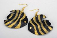 Leather earrings "Small fishes"